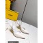 Fendi First Heel 9.5cm leather high-heeled slingbacks White 2023