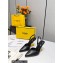 Fendi First Heel 9.5cm leather high-heeled slingbacks Black 2023