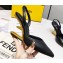 Fendi First Heel 9.5cm leather high-heeled slingbacks Black 2023