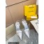 Fendi First Heel 9.5cm leather high-heeled slingbacks Silver 2023