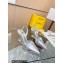 Fendi First Heel 9.5cm leather high-heeled slingbacks Silver 2023