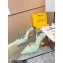 Fendi First Heel 9.5cm leather high-heeled slingbacks Light Green 2023