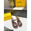 Fendi First leather high-heeled sandals Coffee 2023