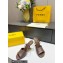 Fendi First leather high-heeled sandals Coffee 2023