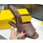 Fendi First leather high-heeled sandals Coffee 2023