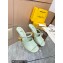 Fendi First leather high-heeled sandals Light Green 2023