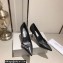 Jimmy Choo Heel 8.5cm Romy Nappa Leather Pumps Black with Jimmy Choo Bow 2023