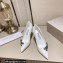 Jimmy Choo Heel 8.5cm Romy Nappa Leather Pumps White with Jimmy Choo Bow 2023