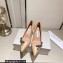 Jimmy Choo Heel 6.5cm Romy Nappa Leather Pumps Beige with Jimmy Choo Bow 2023