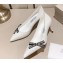 Jimmy Choo Heel 6.5cm Romy Nappa Leather Pumps White with Jimmy Choo Bow 2023