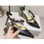 Jimmy Choo Heel 8.5cm Leather Pointed-Toe Mules Black with stud-embellished Bow 2023