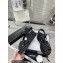 Chanel Iridescent Cotton Tweed Sandals G39918 Black 2023