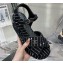 Chanel Iridescent Cotton Tweed Sandals G39918 Black 2023