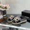 Chanel Hemp Rope CC Logo Mules Black 2023