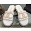 Chanel Hemp Rope CC Logo Mules White 2023