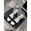Chanel Heel 4.5cm Lambskin and Grosgrain Sandals White 2023