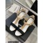 Chanel Heel 9cm Lambskin and Grosgrain Sandals Beige 2023