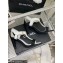 Chanel Heel 9cm Lambskin and Grosgrain Sandals White 2023