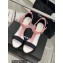 Chanel Heel 9cm Lambskin and Grosgrain Sandals Pink 2023
