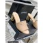 Chanel Gold Heel 5.5cm CC Logo Mules Beige 2023