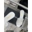 Chanel Gold Heel 5.5cm CC Logo Mules White 2023