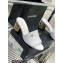 Chanel Gold Heel 5.5cm CC Logo Mules White 2023