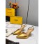 Fendi First Heel 9.5cm leather high-heeled slingbacks Gold 2023
