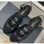 Chanel Leather Buckle Slingbacks Black 2023