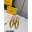 Fendi First Heel 9.5cm leather high-heeled slingbacks Gold 2023