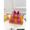 Louis Vuitton Heel 9.5cm Silver Logo Sparkle Sandals Fuchsia 2023