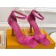 Louis Vuitton Heel 9.5cm Silver Logo Sparkle Sandals Fuchsia 2023