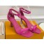 Louis Vuitton Heel 6.5cm Silver Logo Sparkle Sandals Fuchsia 2023