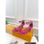 Louis Vuitton Heel 6.5cm Silver Logo Sparkle Sandals Fuchsia 2023