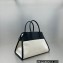 The Row Soft Margaux 15 Bag in Leather Black/Canvas White