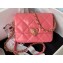 Chanel Mini Flap Bag in Lambskin AS3979 Dark Pink 2023
