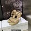 Dior Heel 9.5cm Cotton Embroidered with Square Strass Gem Sandals Beige 2023
