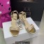 Dior Heel 8.5cm Cotton Embroidered with Strass Dway Sandals Gold 2023
