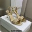 Dior Heel 8.5cm Cotton Embroidered with Strass Dway Sandals Gold 2023