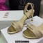 Dior Heel 8.5cm Cotton Embroidered with Strass Dway Sandals Gold 2023