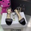 Dior Heel 8.5cm Cotton Embroidered with Strass Dway Sandals Black 2023