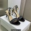 Dior Heel 8.5cm Cotton Embroidered with Strass Dway Sandals Black 2023