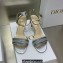 Dior Heel 8.5cm Cotton Embroidered with Strass Dway Sandals Silver 2023
