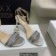 Dior Heel 8.5cm Cotton Embroidered with Strass Dway Sandals Silver 2023