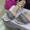 Dior Heel 8.5cm Cotton Embroidered with Strass Dway Sandals Silver 2023