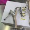 Dior Heel 8.5cm Cotton Embroidered with Strass Dway Sandals Silver 2023