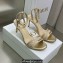 Dior Heel 7.5cm Cotton Embroidered with Strass Dway Sandals Gold 2023