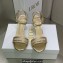Dior Heel 7.5cm Cotton Embroidered with Strass Dway Sandals Gold 2023