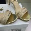 Dior Heel 7.5cm Cotton Embroidered with Strass Dway Sandals Gold 2023