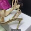 Dior Heel 7.5cm Cotton Embroidered with Strass Dway Sandals Gold 2023