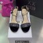 Dior Heel 7.5cm Cotton Embroidered with Strass Dway Sandals Black 2023